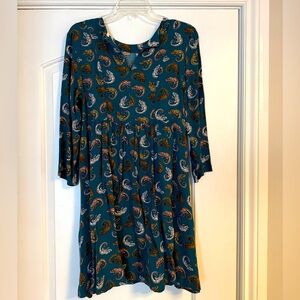 H&M Chamelion Print Teal Dress